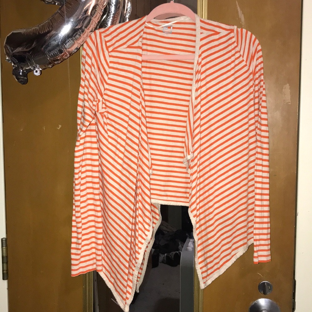 Orange striped cardigan